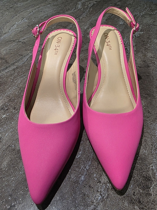 ON 34th Shoes - On 34th Hot Pink Pointed Slingback Flats